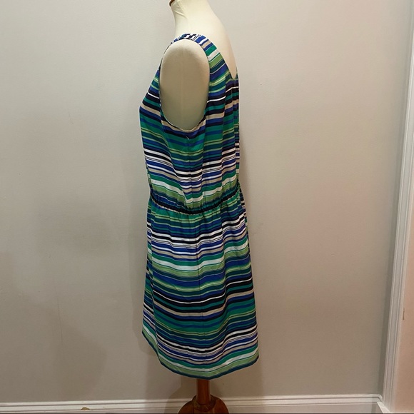 Loft Outlet Sleeveless Scoop Neck Striped Dress - Picture 5 of 9
